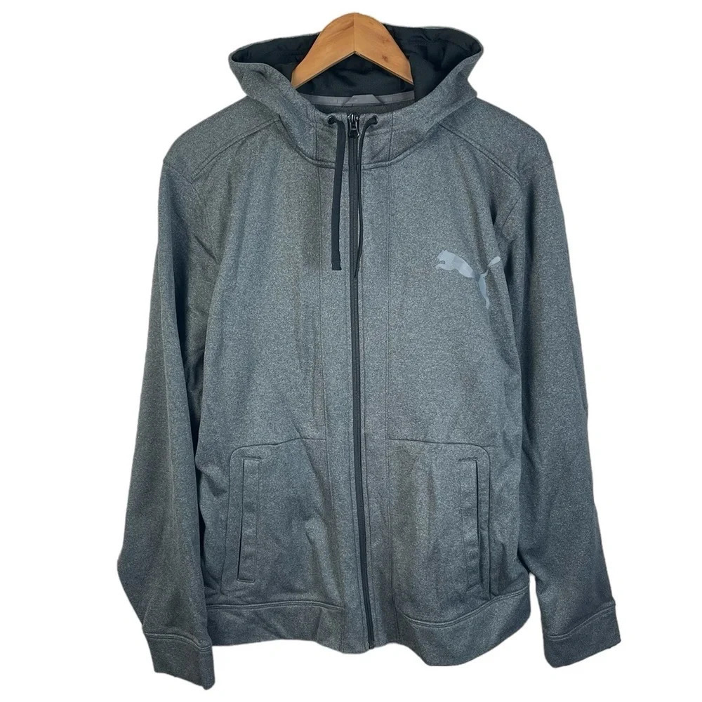 B15 Men’s PUMA Brand Full Zip Athletic Performance Hoodie Gym Jacket L